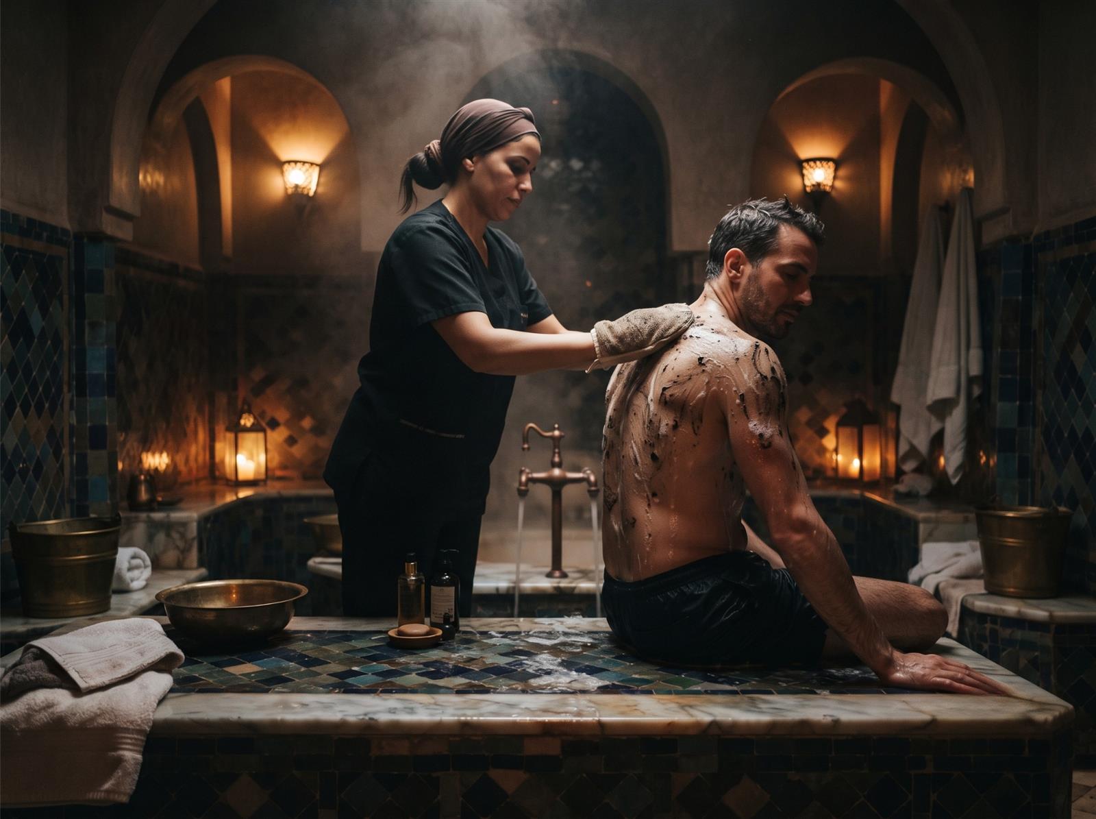 Traditional Moroccan bath hammam Doha Qatar